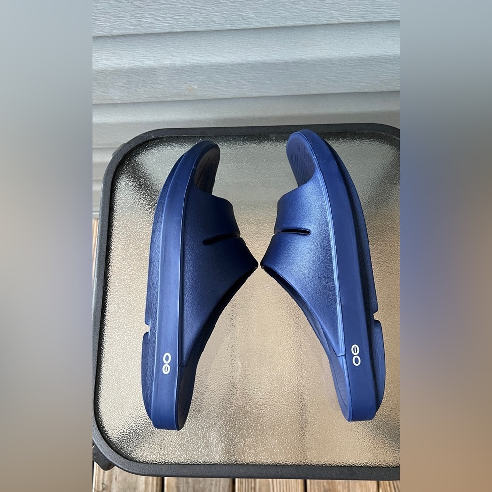 OOFFOS MEN'S OOAHH SLIDE SANDAL - NAVY Sz 11 - Picture 3 of 8